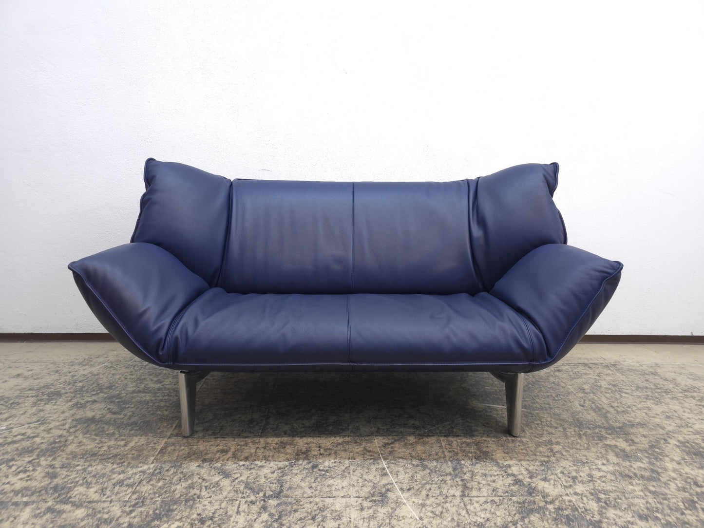 Leolux Tango Blau Ledersofa Couch Funktion Zweisitzer-Leolux-JSFurniture