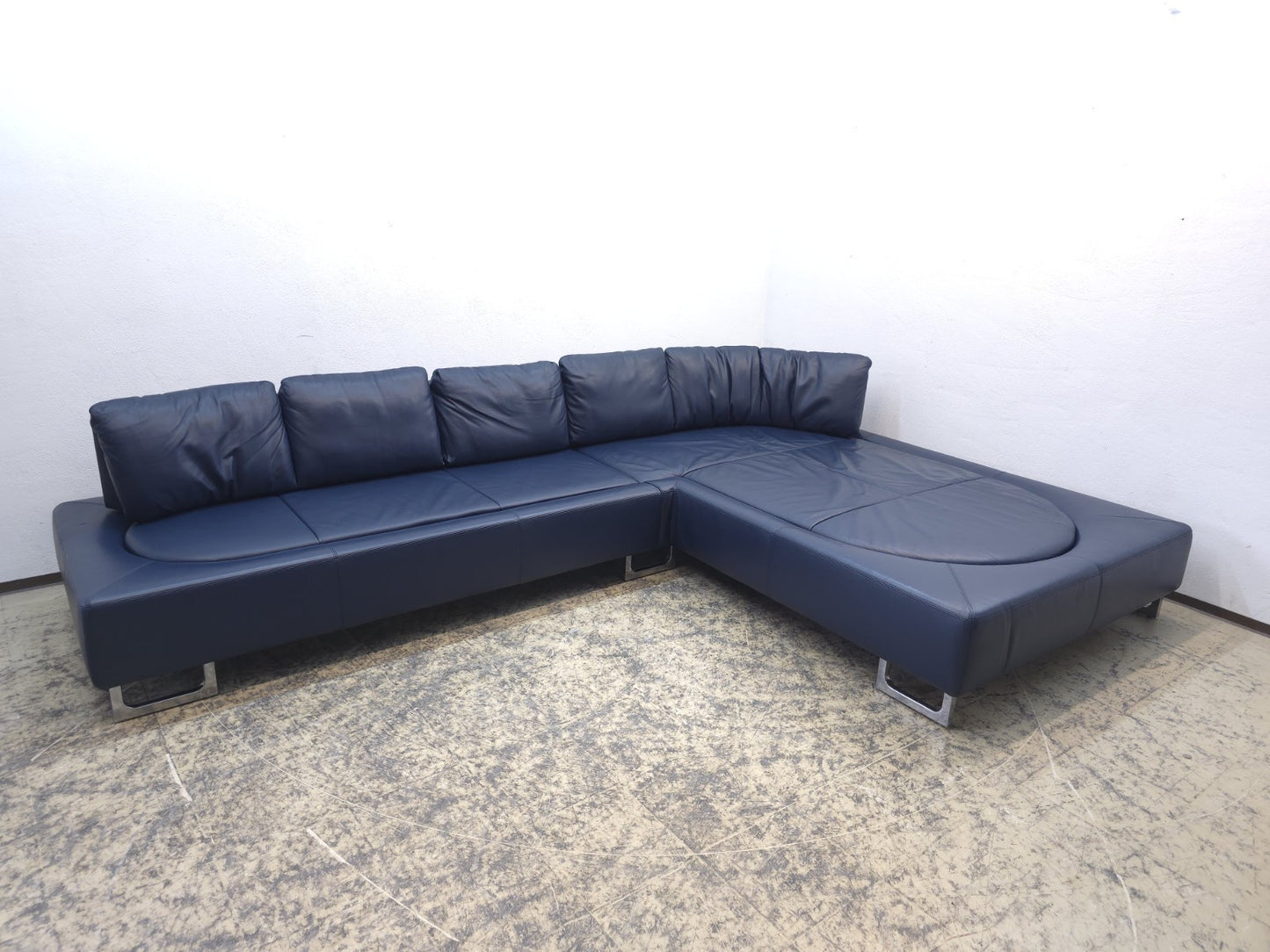 De Sede DS-165 Ecksofa Leder Blau Designer Sofa-De Sede-JSFurniture