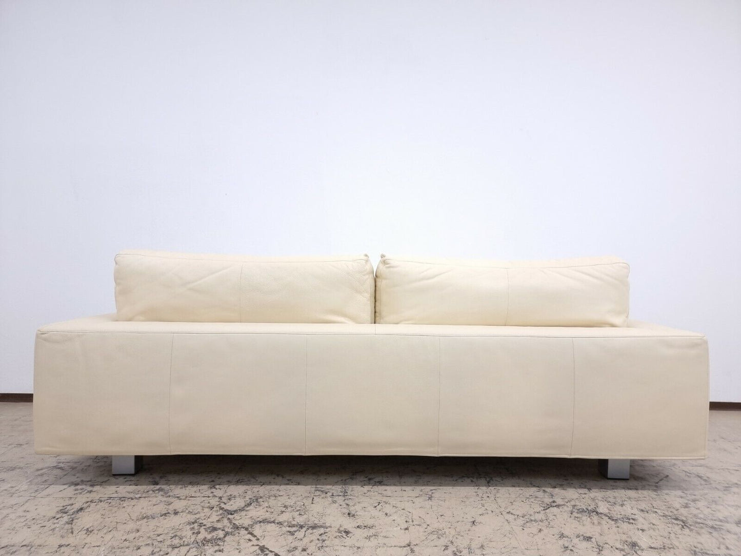 FSM Sofa Dreisitzer Designersofa De Sede Echtledersofa in der Farbe creme beige-De Sede-JSFurniture