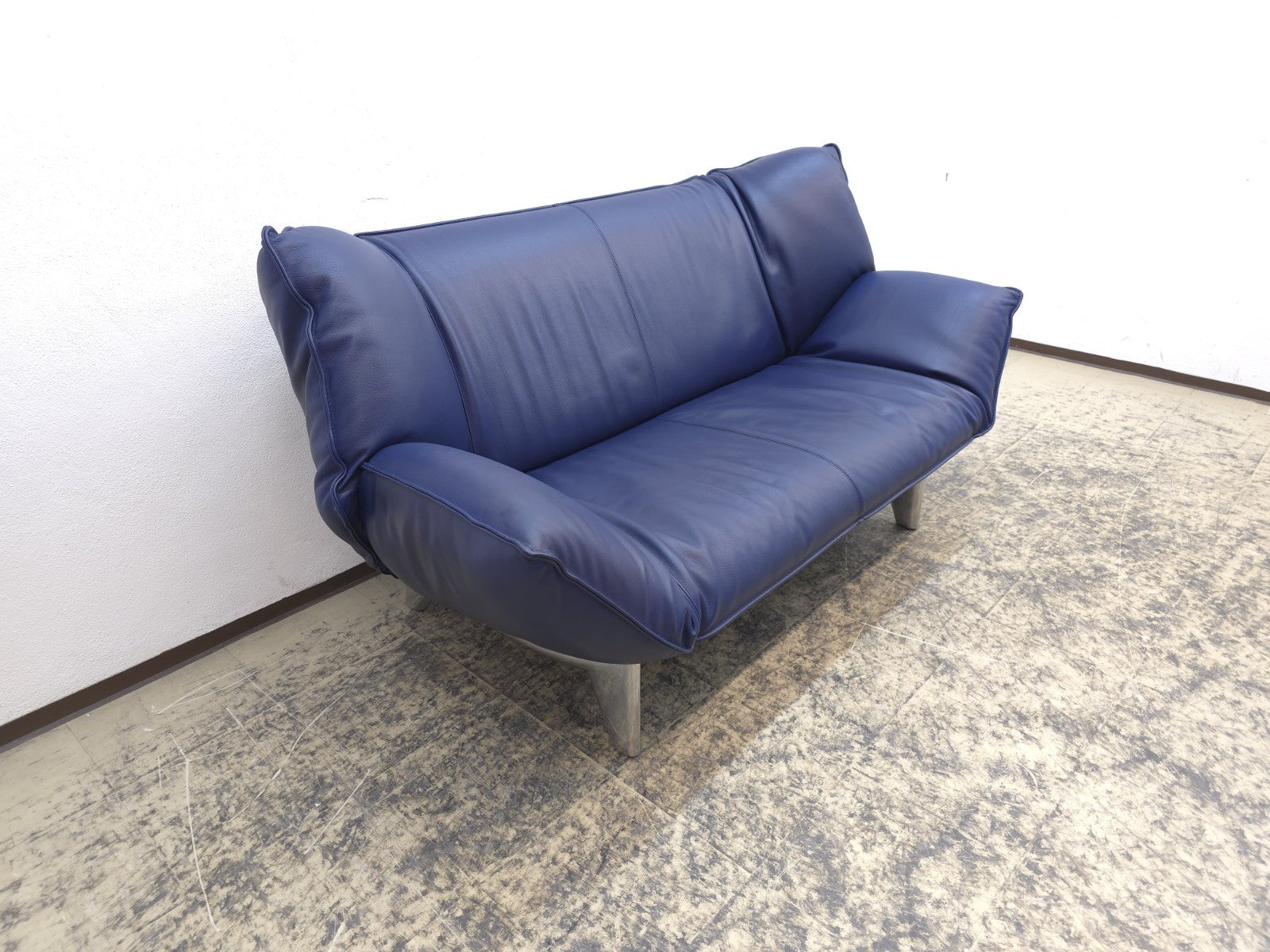 Leolux Tango Blau Ledersofa Couch Funktion Zweisitzer-Leolux-JSFurniture