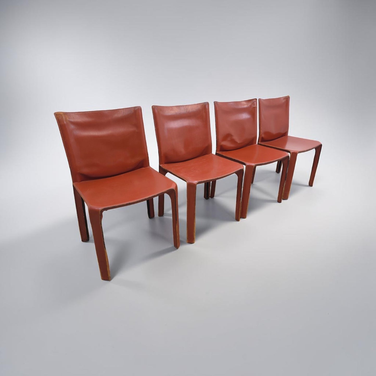 Cassina Cab Set 4 Stühle + Sofa Leder Cognac-Cassina-JSFurniture