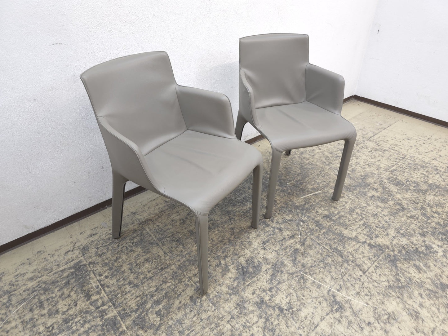 Walter Knoll Gio Stühle Set 8 Leder Grau-Walter Knoll-JSFurniture