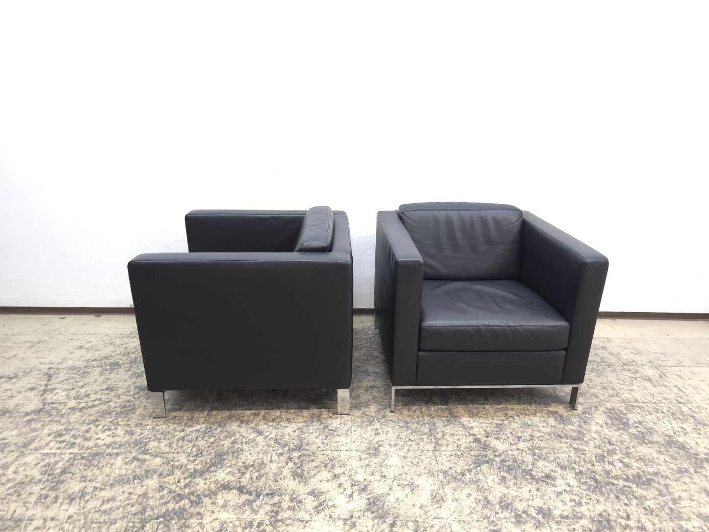 Walter Knoll Foster 500 Set 8x schwarz Designersessel Ledersessel Chair Büro-Walter Knoll-JSFurniture