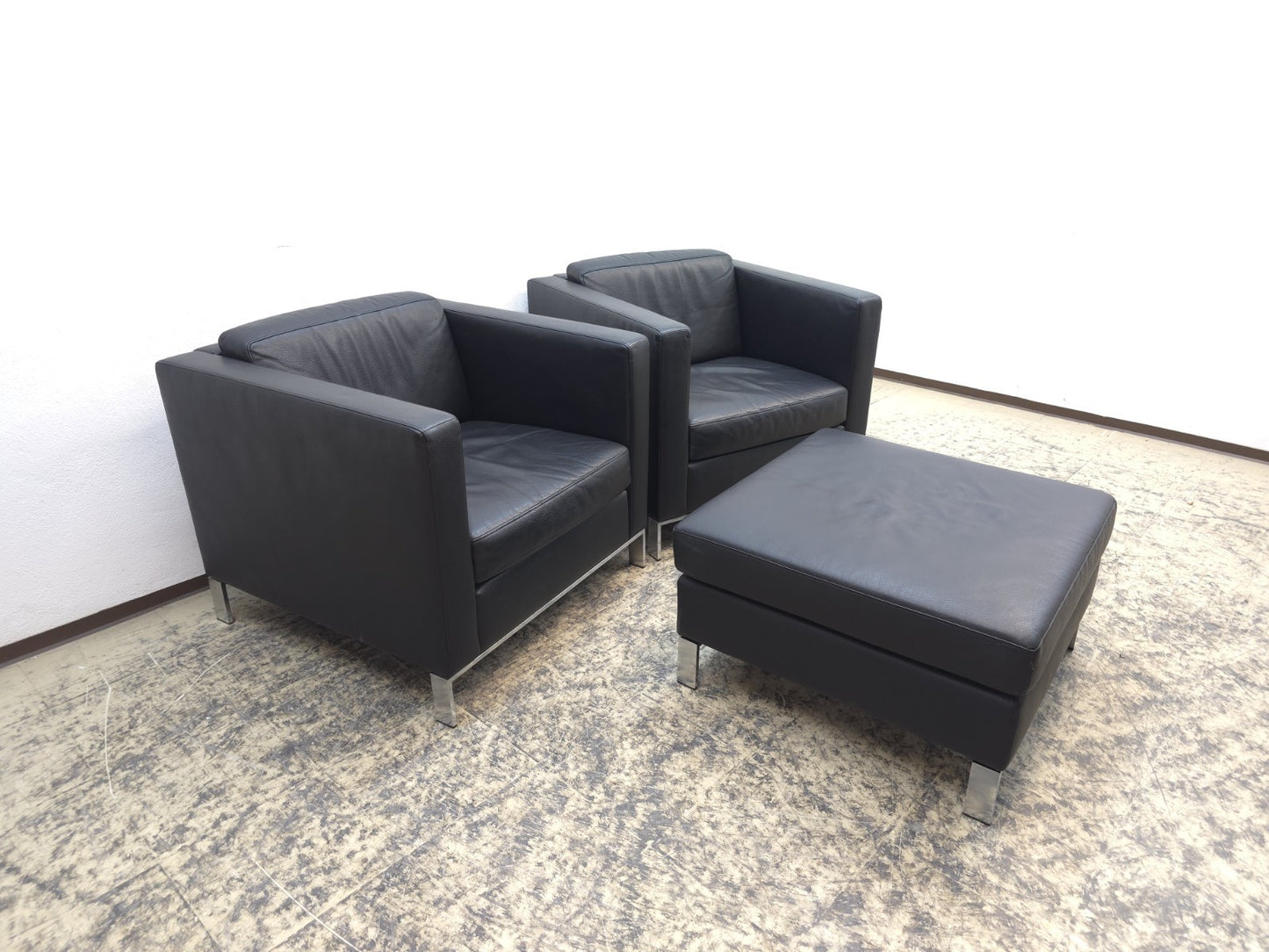 Walter Knoll Foster 500 Set 8x schwarz Designersessel Ledersessel Chair Büro-Walter Knoll-JSFurniture
