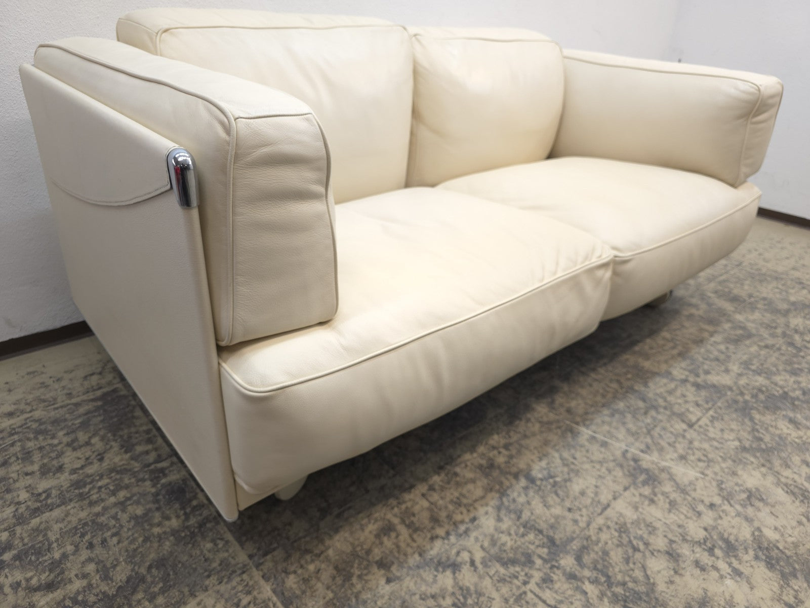 Poltrona Frau Twice Sofa Garnitur Leder Beige Designer Sofa Set-Poltrona Frau-JSFurniture