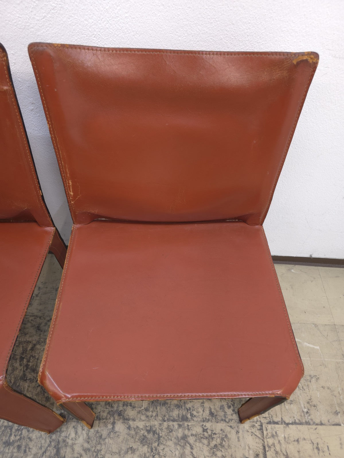 Cassina Cab Set 4 Stühle + Sofa Leder Cognac-Cassina-JSFurniture