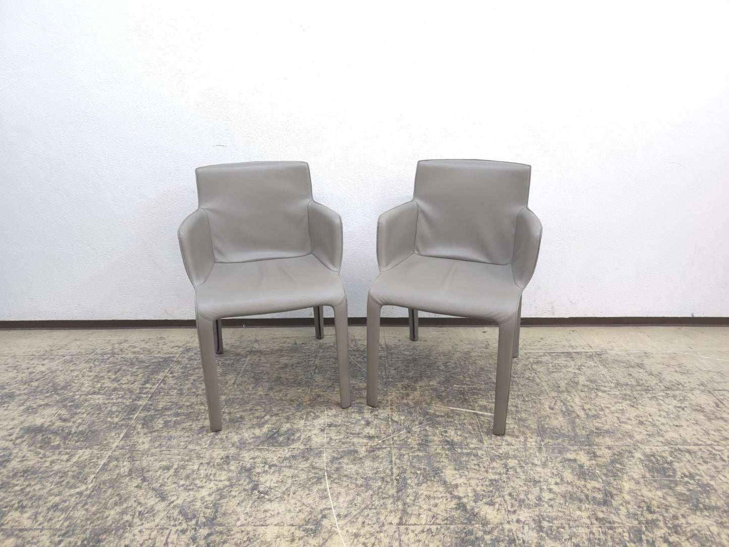 Walter Knoll Gio Stühle Set 8 Leder Grau-Walter Knoll-JSFurniture