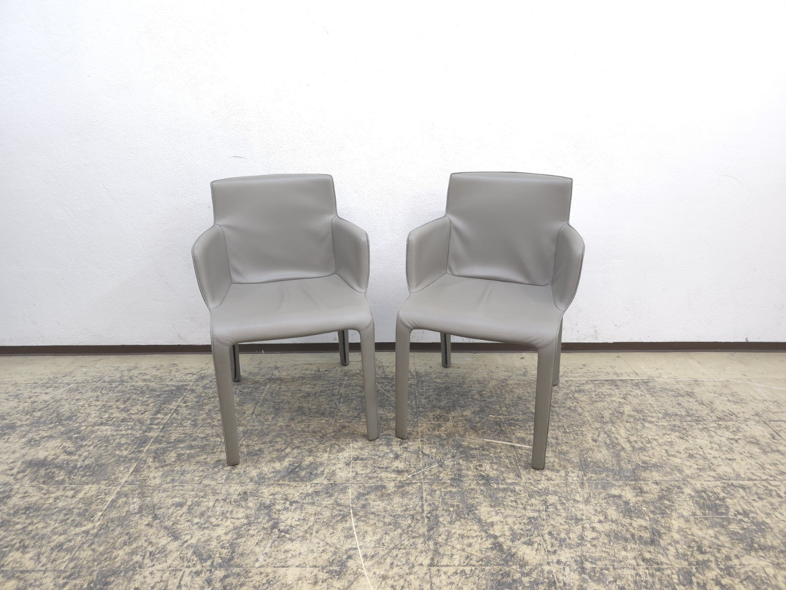 Walter Knoll Gio Stühle Set 8 Leder Grau-Walter Knoll-JSFurniture