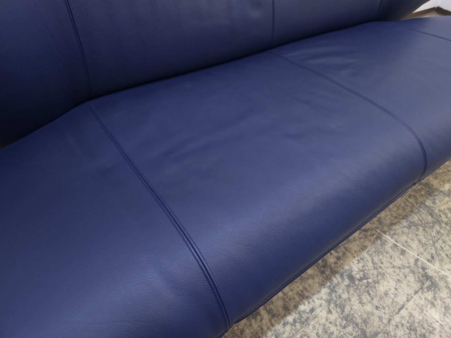 Leolux Tango Blau Ledersofa Couch Funktion Zweisitzer-Leolux-JSFurniture