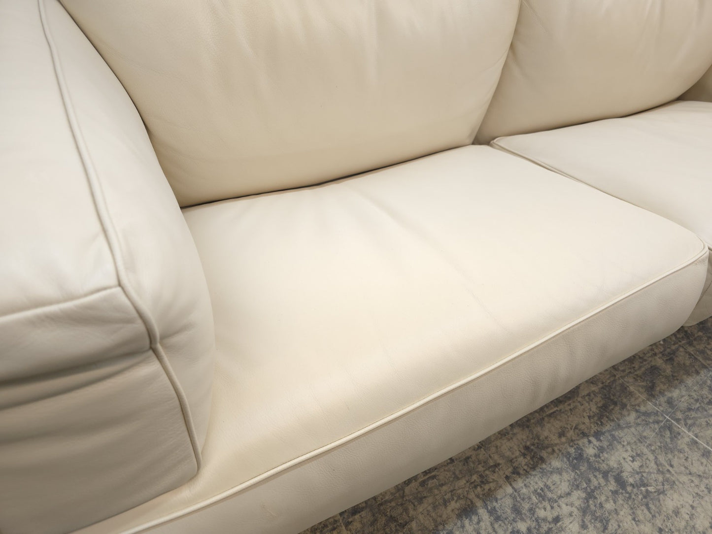 Poltrona Frau Twice Sofa Garnitur Leder Beige Designer Sofa Set-Poltrona Frau-JSFurniture