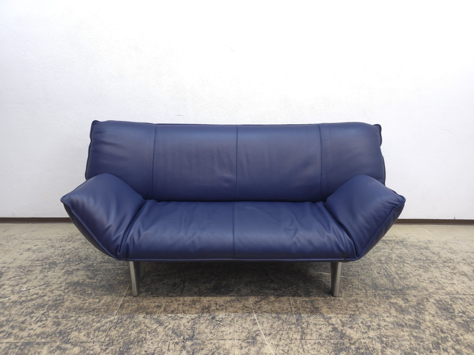 Leolux Tango Blau Ledersofa Couch Funktion Zweisitzer-Leolux-JSFurniture