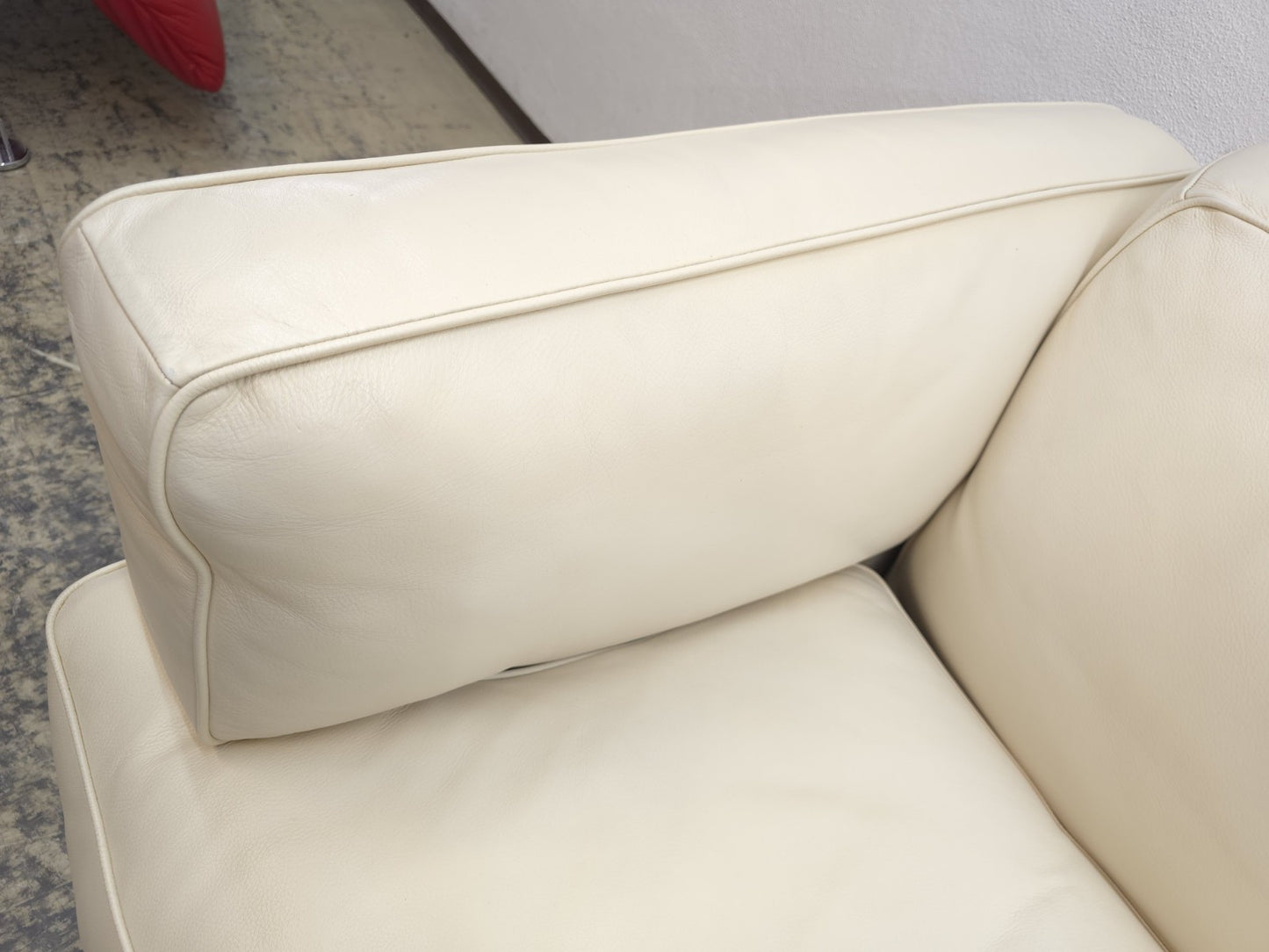 Poltrona Frau Twice Zweisitzer Ledersofa Beige Designer Sofa-Poltrona Frau-JSFurniture