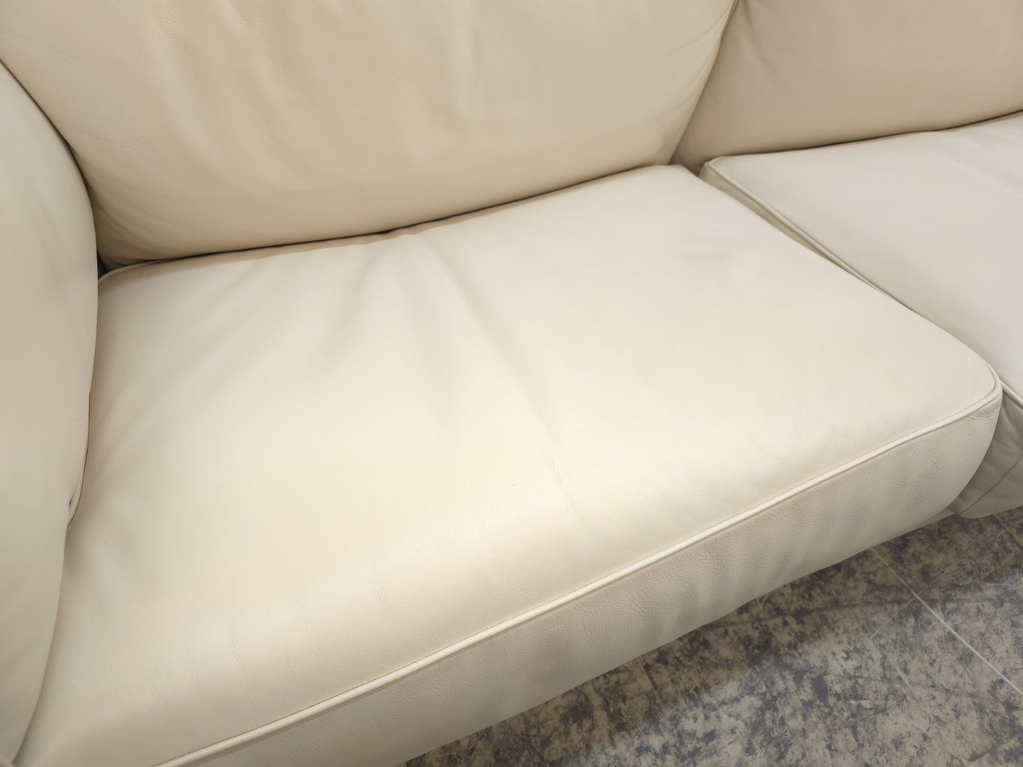 Poltrona Frau Twice Sofa Garnitur Leder Beige Designer Sofa Set-Poltrona Frau-JSFurniture