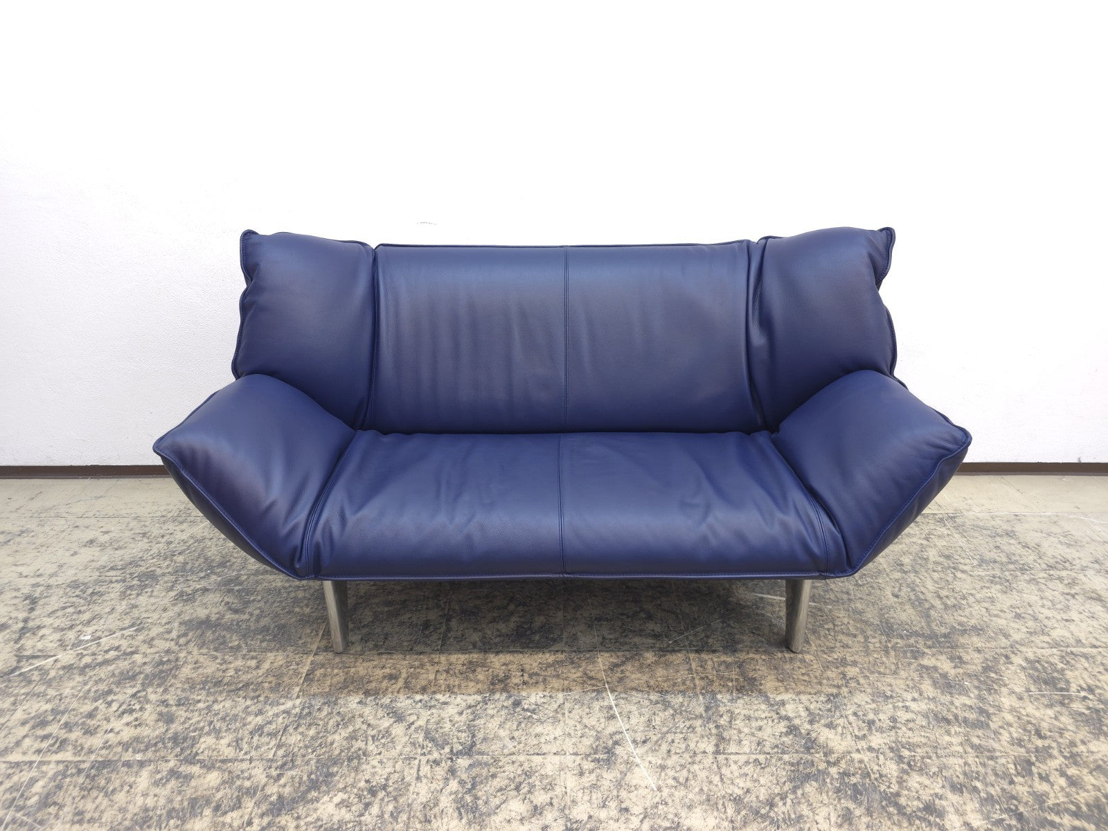 Leolux Tango Blau Ledersofa Couch Funktion Zweisitzer-Leolux-JSFurniture