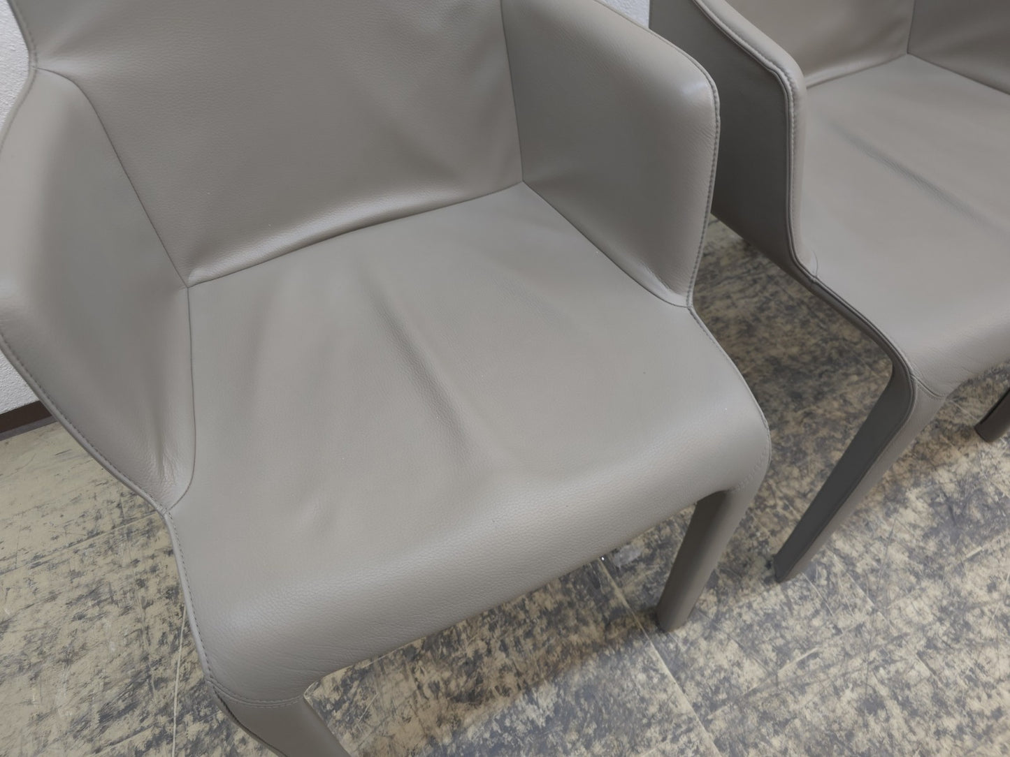 Walter Knoll Gio Stühle Set 8 Leder Grau-Walter Knoll-JSFurniture