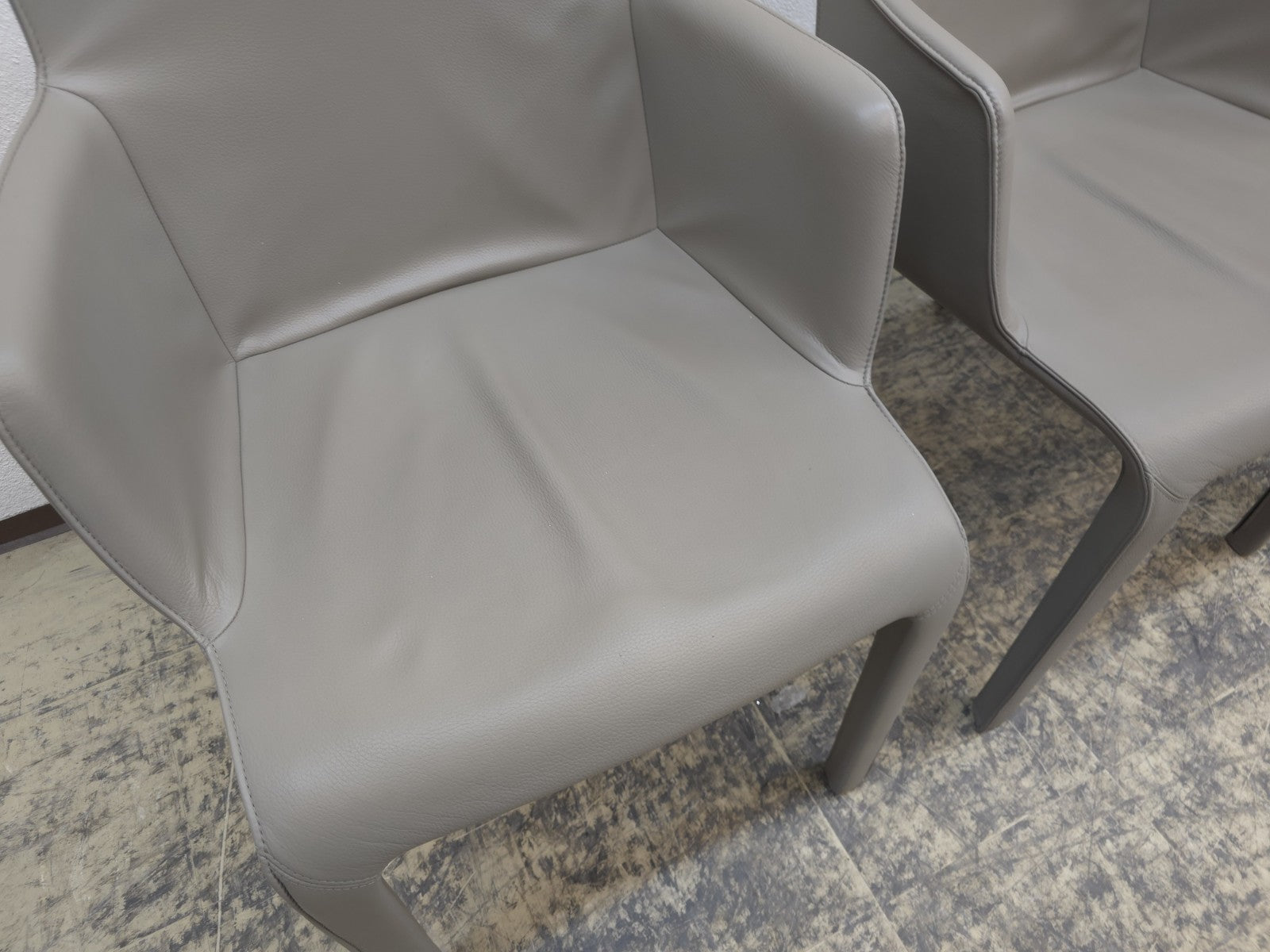 Walter Knoll Gio Stühle Set 8 Leder Grau-Walter Knoll-JSFurniture