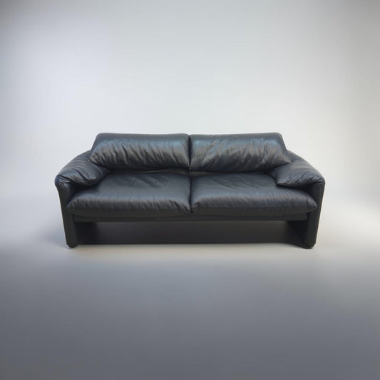 Cassina Maralunga Zweisitzer Designersofa Ledersofa Couch Ledercouch schwarz-Cassina-JSFurniture
