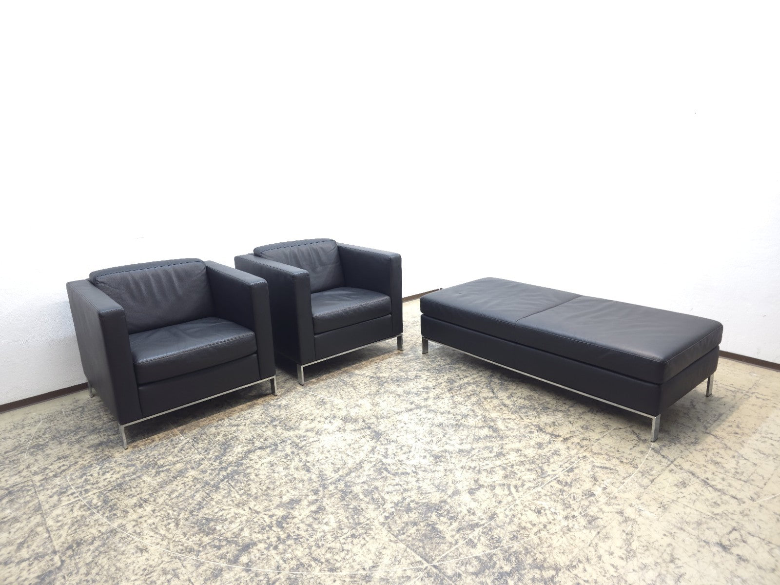 Walter Knoll Foster 500 Set 8x schwarz Designersessel Ledersessel Chair Büro-Walter Knoll-JSFurniture