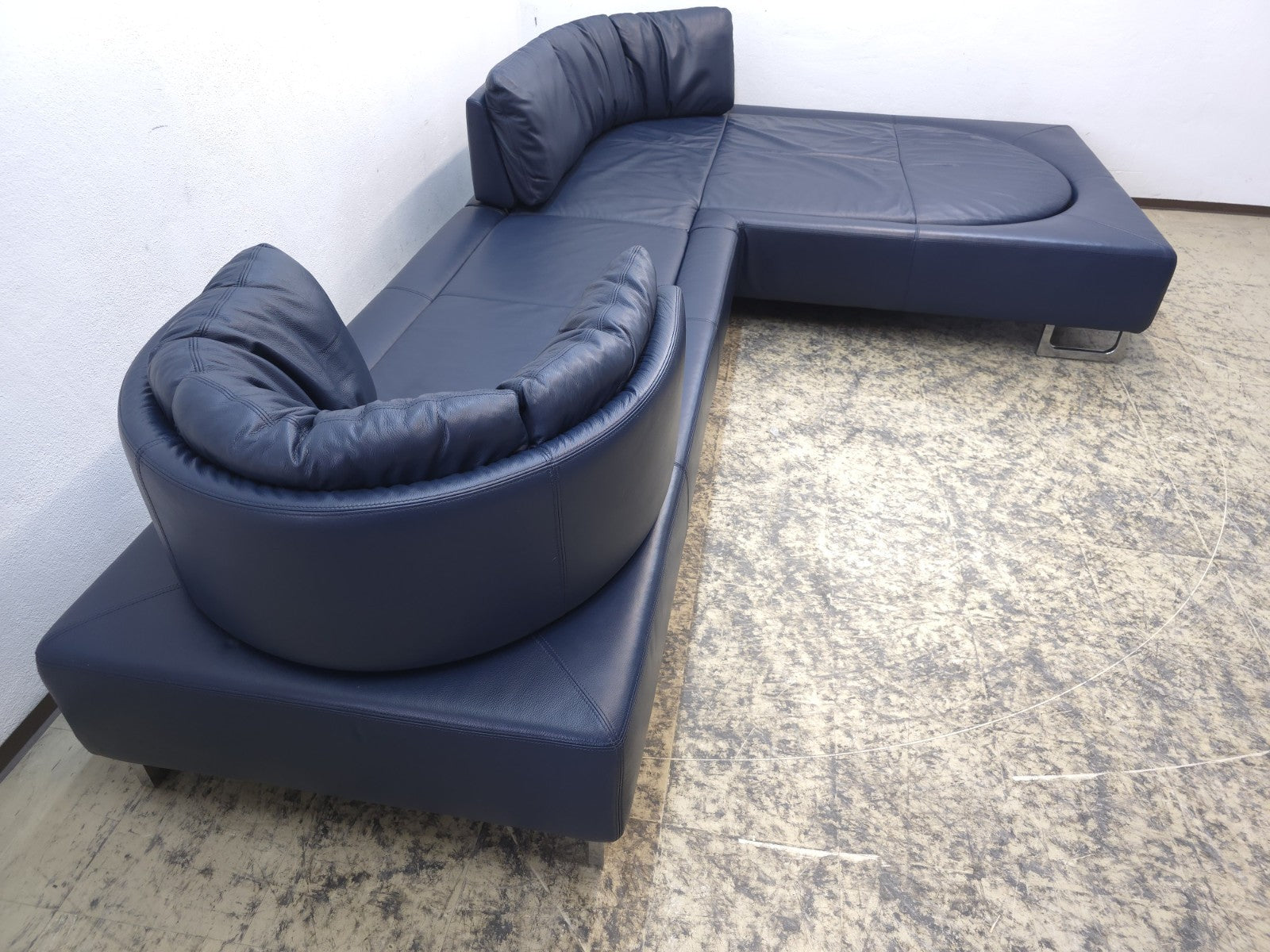 De Sede DS-165 Ecksofa Leder Blau Designer Sofa-De Sede-JSFurniture
