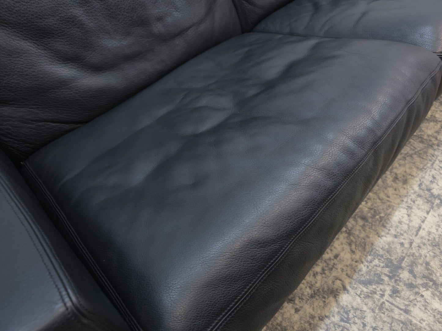 De Sede DS-17 Dreisitzer Sofa Leder Schwarz-De Sede-JSFurniture