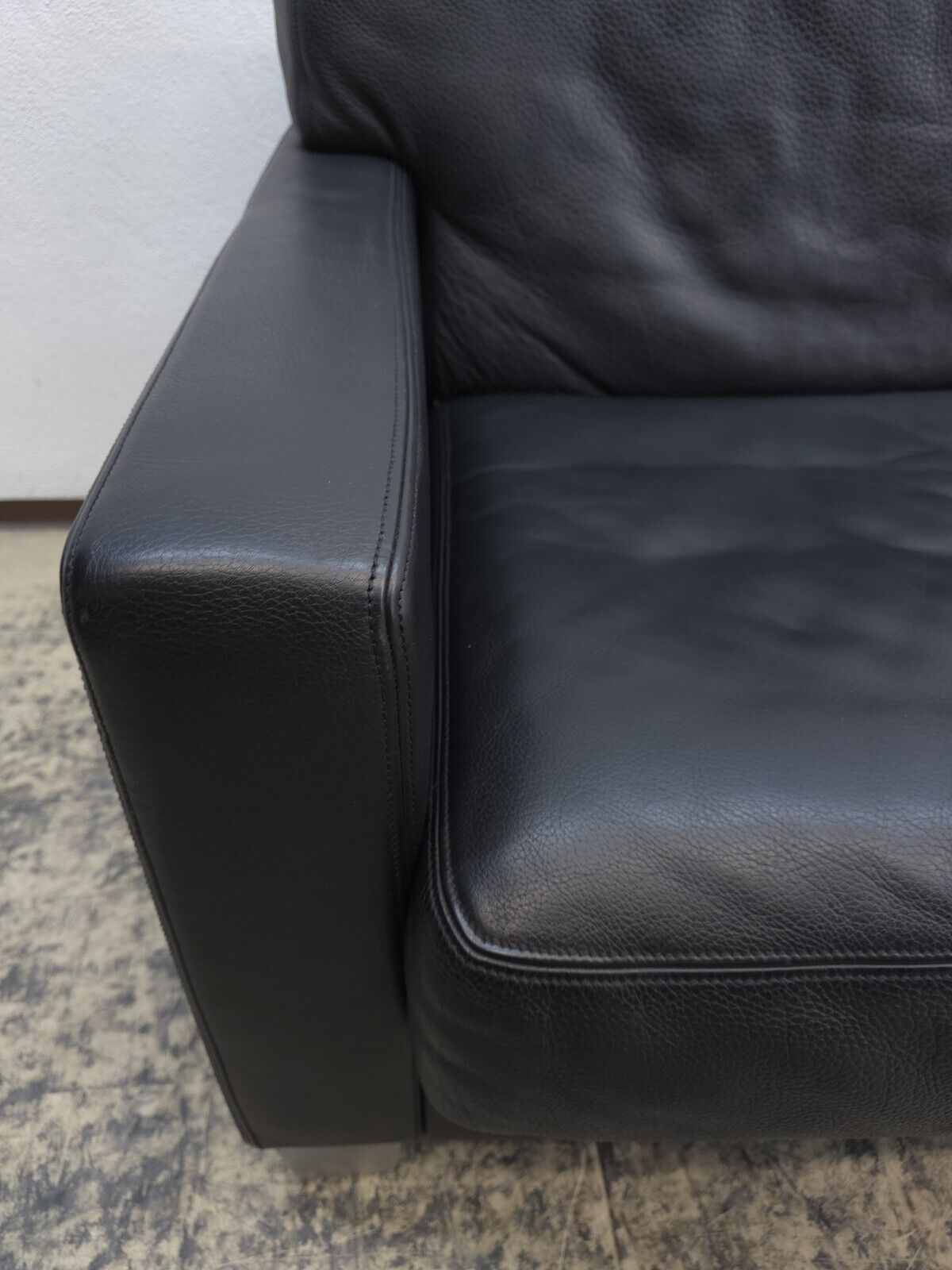 De Sede DS-17 Dreisitzer Sofa Leder Schwarz-De Sede-JSFurniture