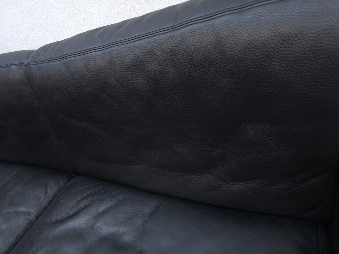 De Sede DS-17 Dreisitzer Sofa Leder Schwarz-De Sede-JSFurniture