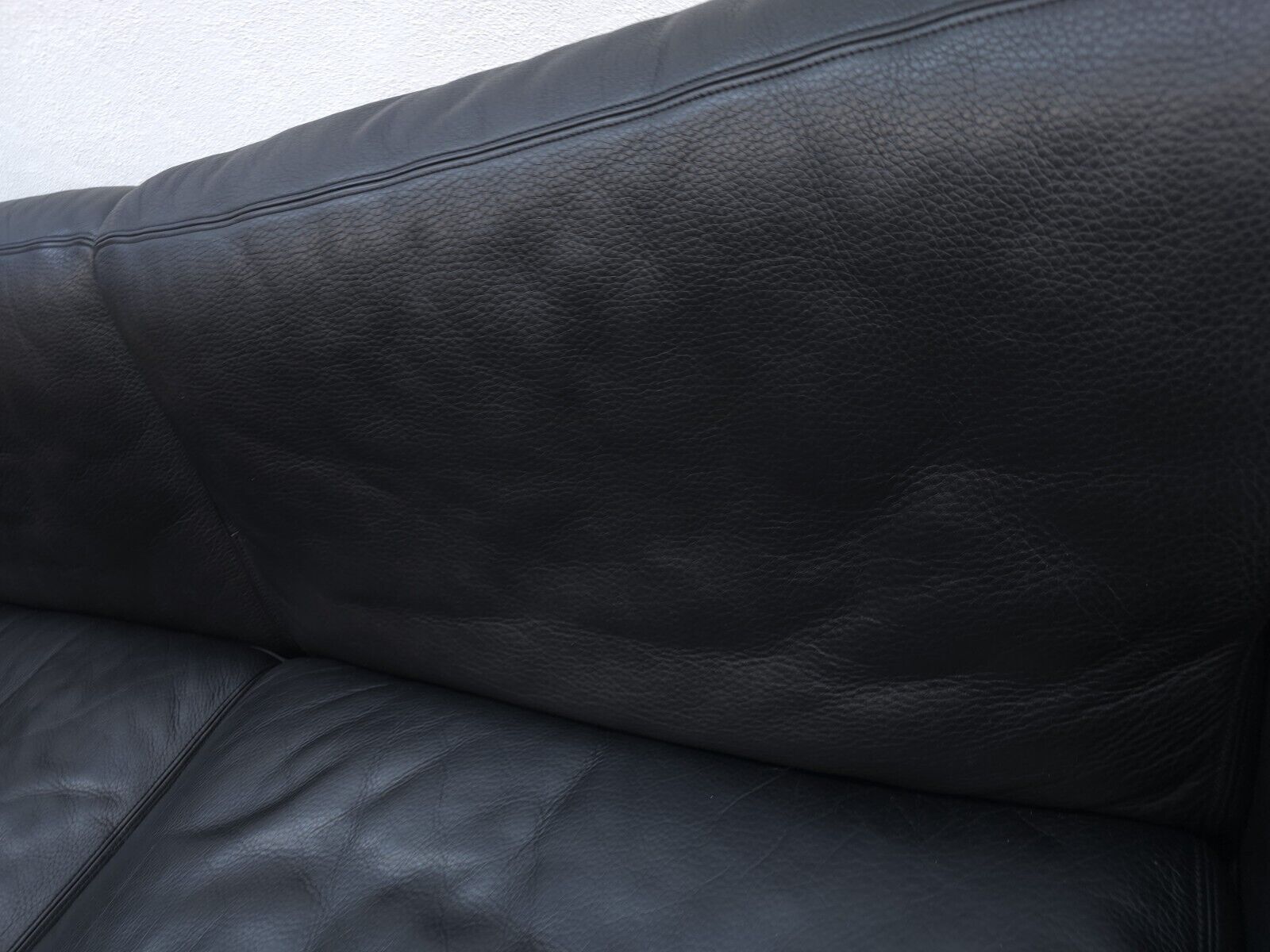 De Sede DS-17 Dreisitzer Sofa Leder Schwarz-De Sede-JSFurniture