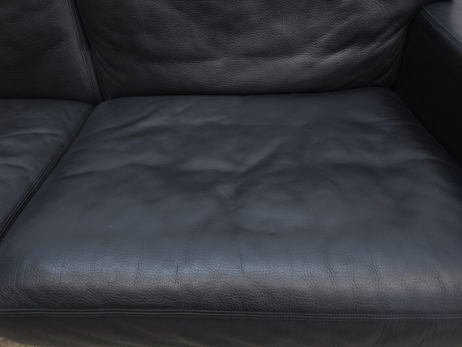 De Sede DS-17 Dreisitzer Sofa Leder Schwarz-De Sede-JSFurniture
