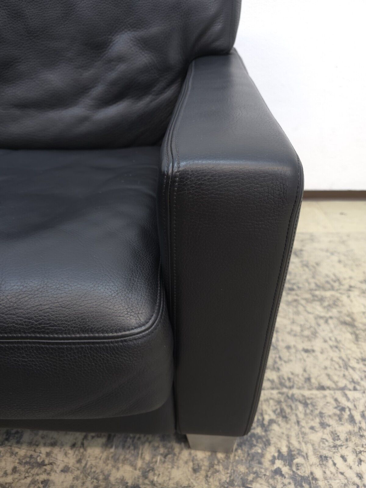 De Sede DS-17 Dreisitzer Sofa Leder Schwarz-De Sede-JSFurniture