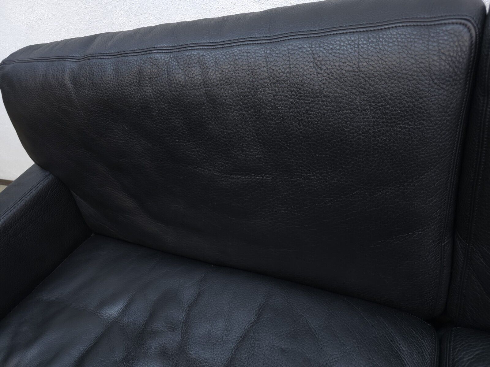 De Sede DS-17 Dreisitzer Sofa Leder Schwarz-De Sede-JSFurniture