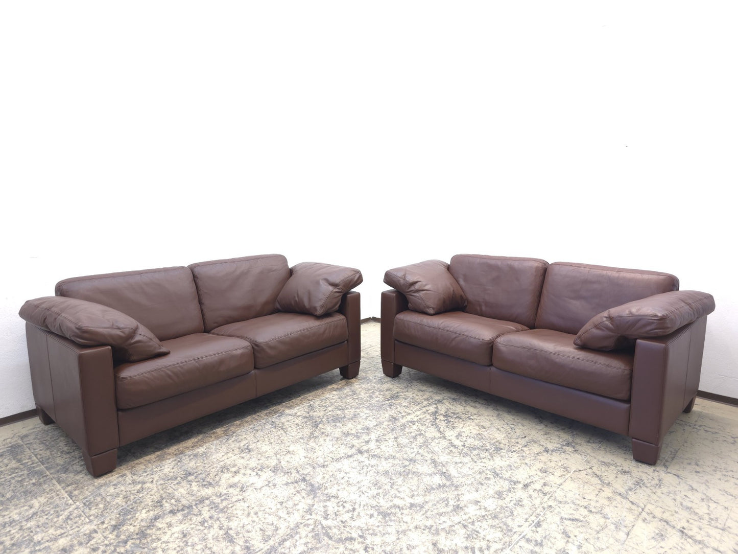 De Sede DS-17 Leder Sofa Garnitur Braun – 2x Zweisitzer Vintage Designer-De Sede-JSFurniture