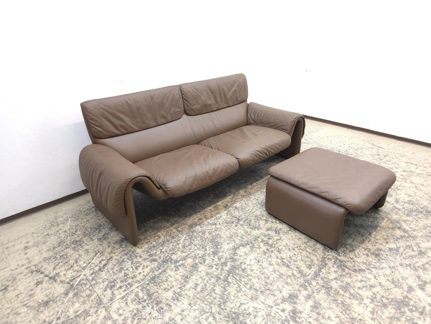 De Sede DS-2011 Braun Garnitur Designersofa Ledersofa Couch Lederhocker-De Sede-JSFurniture
