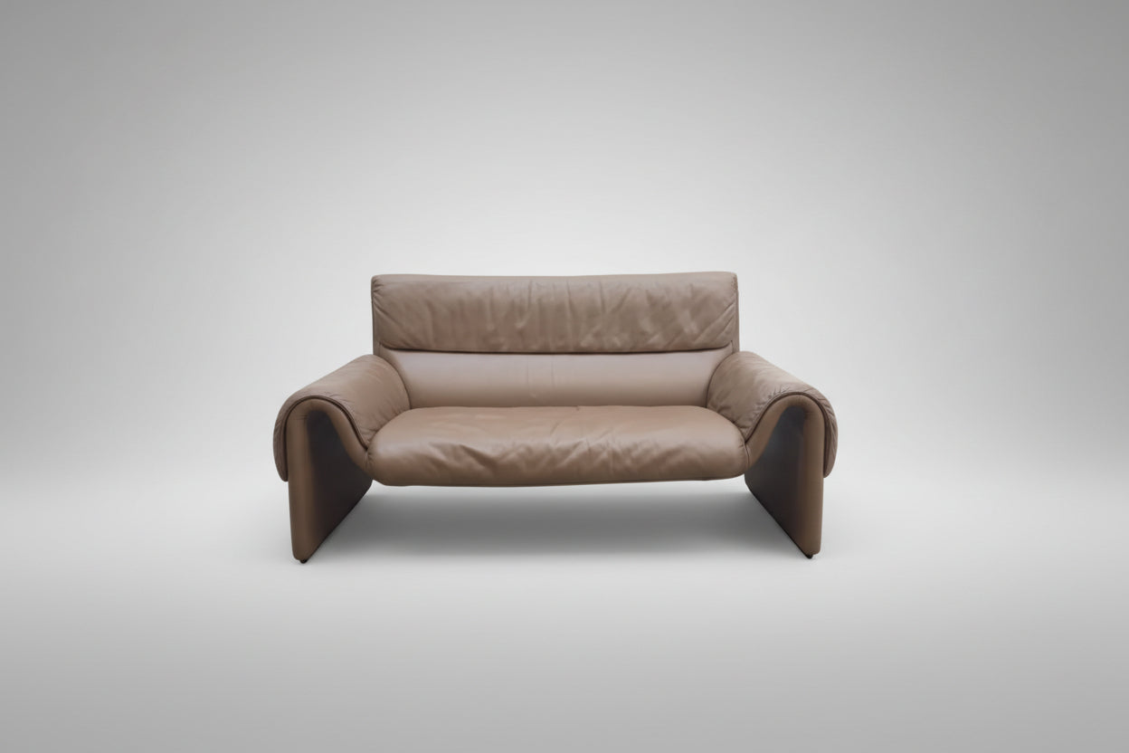 De Sede DS-2011 Braun Zweisitzer Designersofa Ledersofa Couch desede-De Sede-JSFurniture