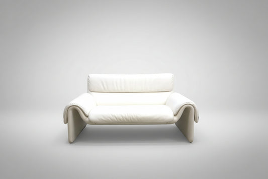 De Sede DS-2011 Designersofa Ledersofa Couch Zweisitzer Creme-De Sede-JSFurniture