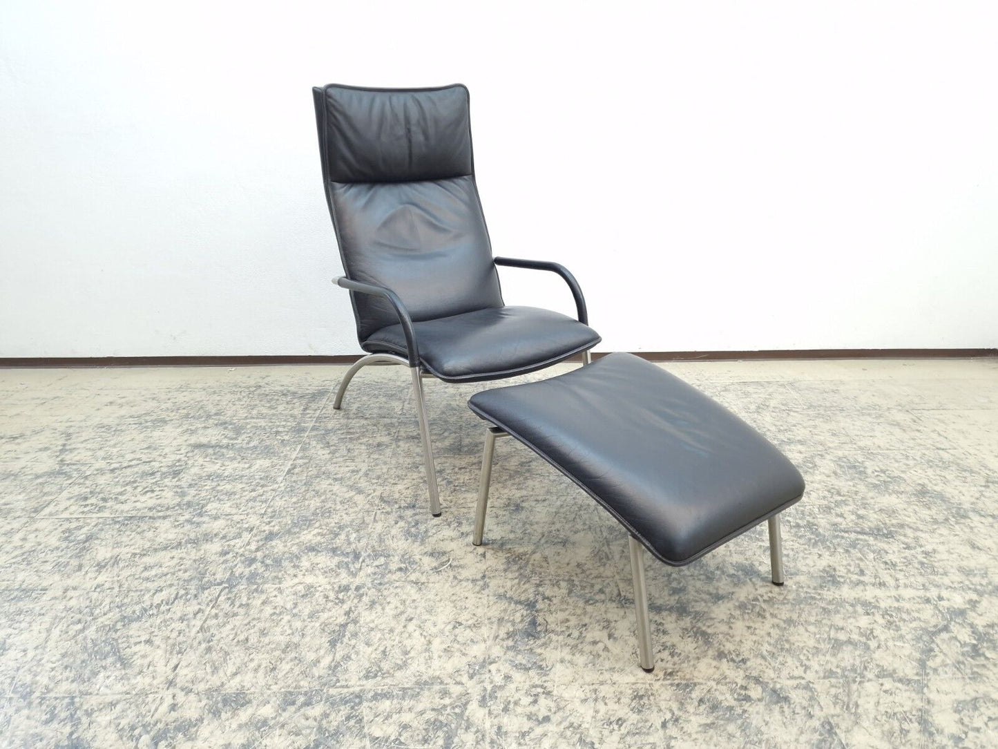 De Sede DS 270 Echtleder Sessel dunkelbraun inkl. Hocker Designersessel Chair-De Sede-JSFurniture