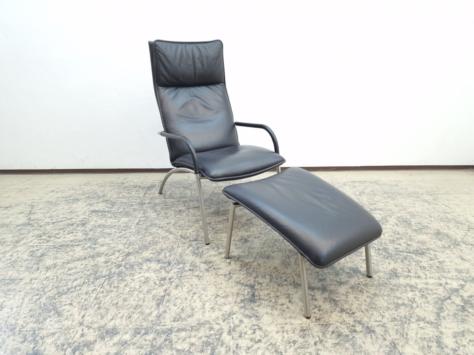 De Sede DS 270 Echtleder Sessel dunkelbraun inkl. Hocker Designersessel Chair-De Sede-JSFurniture