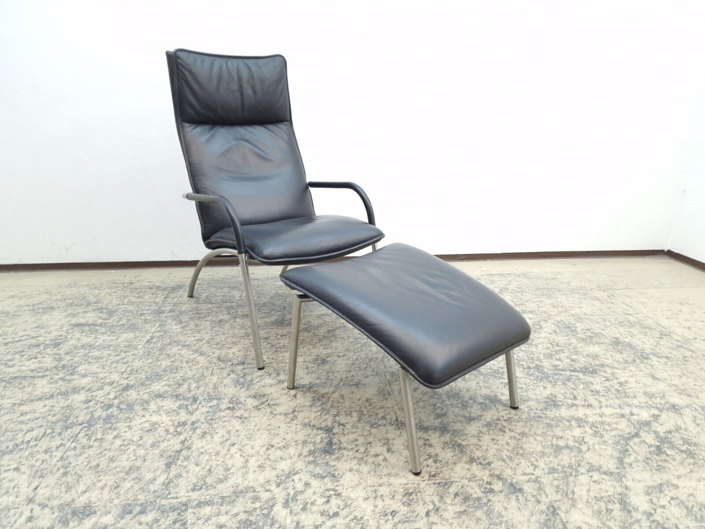 De Sede DS 270 Echtleder Sessel dunkelbraun inkl. Hocker Designersessel Chair-De Sede-JSFurniture
