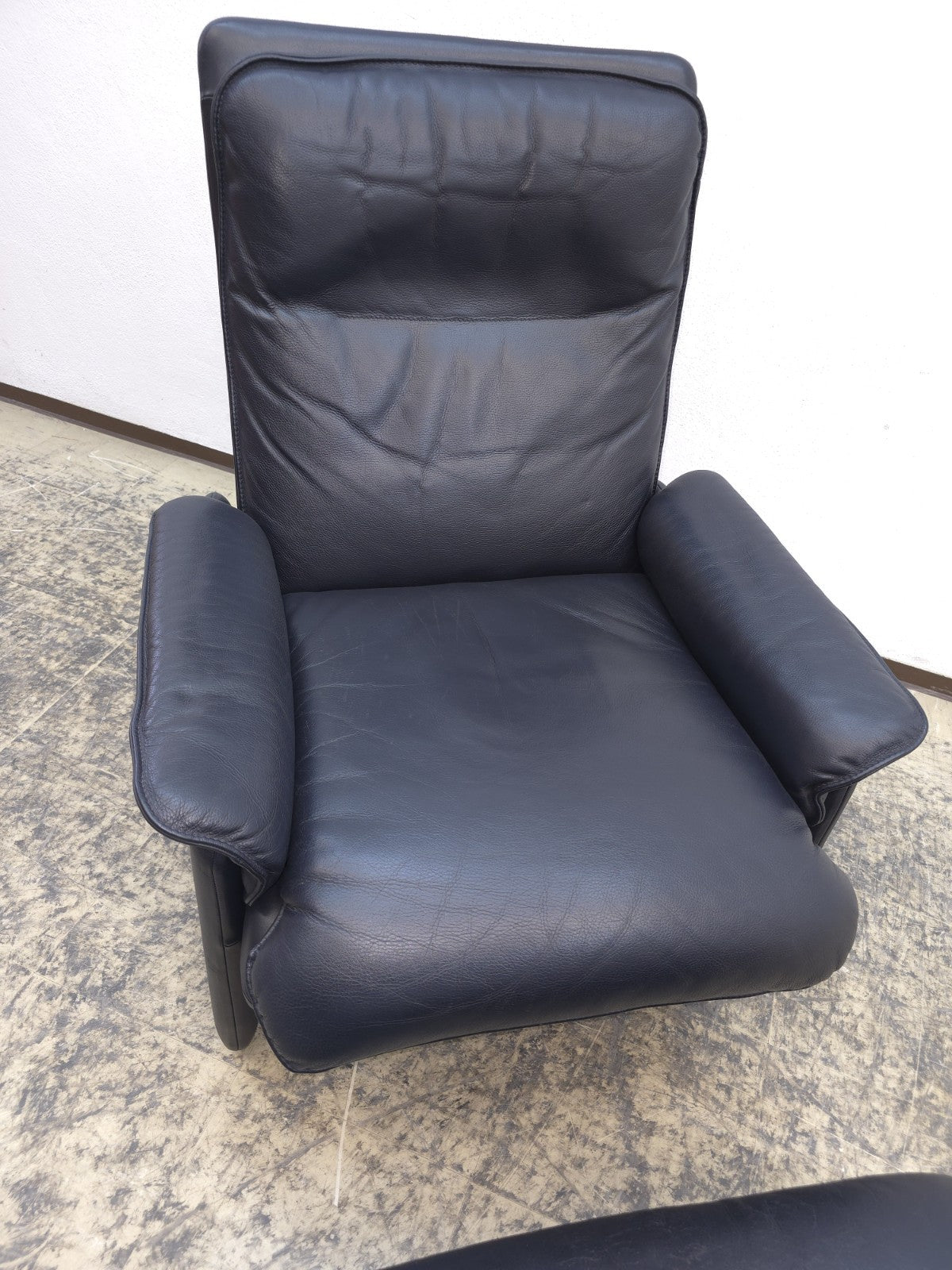 De Sede DS-61 Ledersessel mit Hocker Blau Designer Sessel-De Sede-JSFurniture