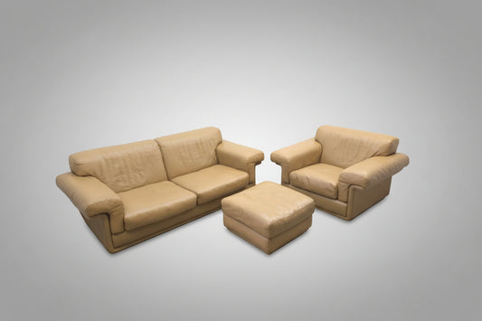 De Sede DS-68 Set Ledersofa Ledersessel Hocker-De Sede-JSFurniture