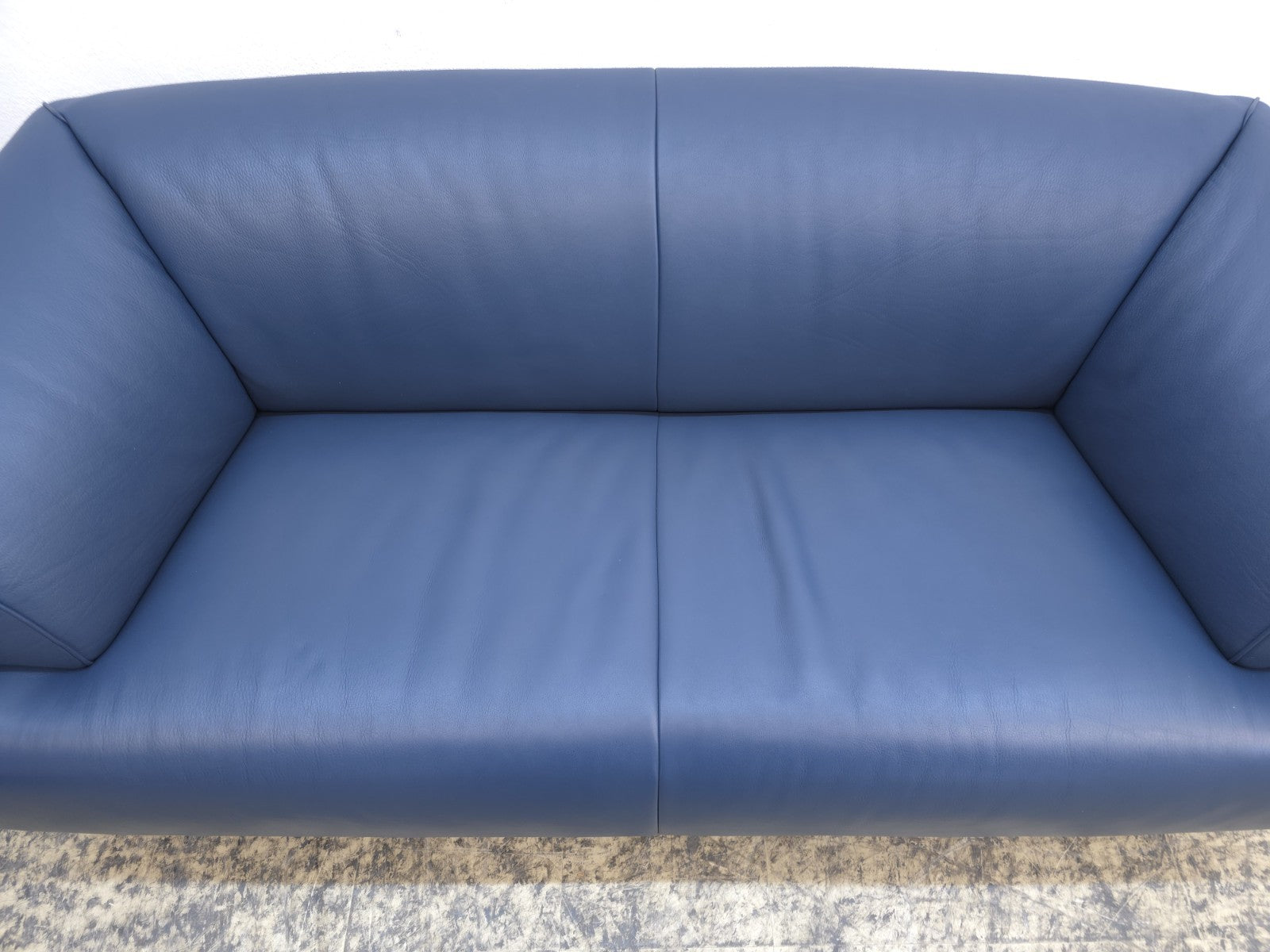 De Sede DS-91 Leder Sofa Blaugrau 2-Sitzer Vintage Designer Sofa-De Sede-JSFurniture