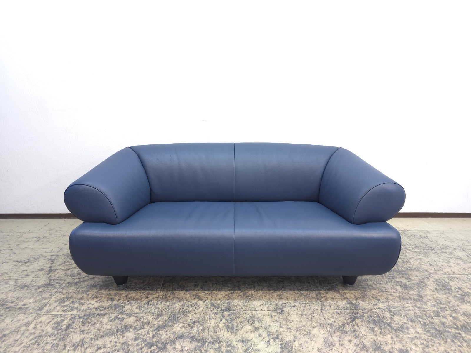 De Sede DS-91 Leder Sofa Blaugrau 2-Sitzer Vintage Designer Sofa-De Sede-JSFurniture