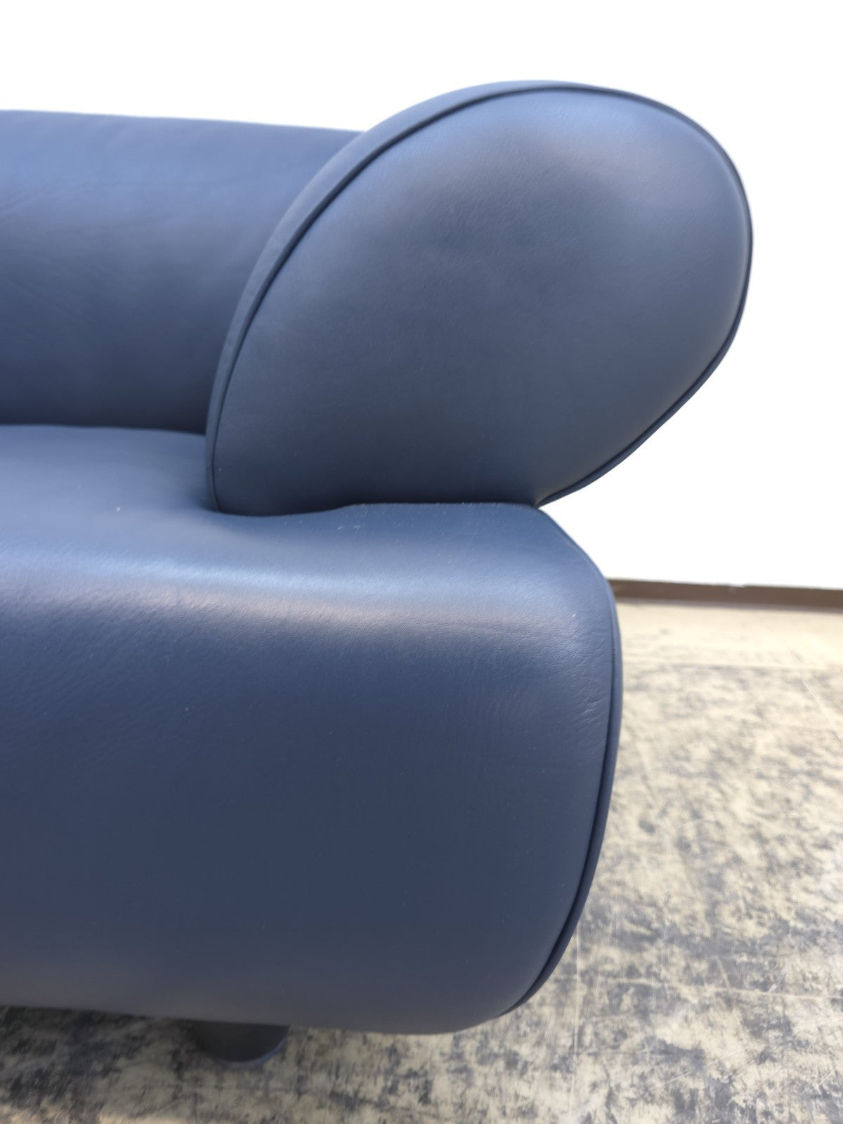 De Sede DS-91 Leder Sofa Blaugrau 2-Sitzer Vintage Designer Sofa-De Sede-JSFurniture