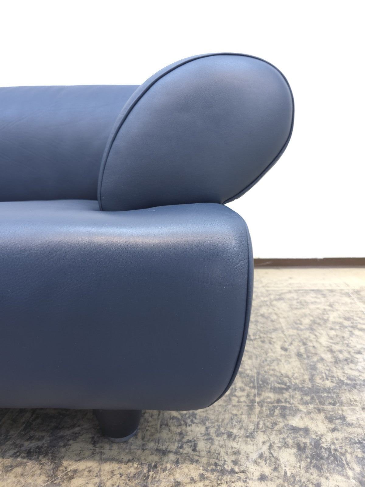 De Sede DS-91 Leder Sofa Blaugrau 2-Sitzer Vintage Designer Sofa-De Sede-JSFurniture