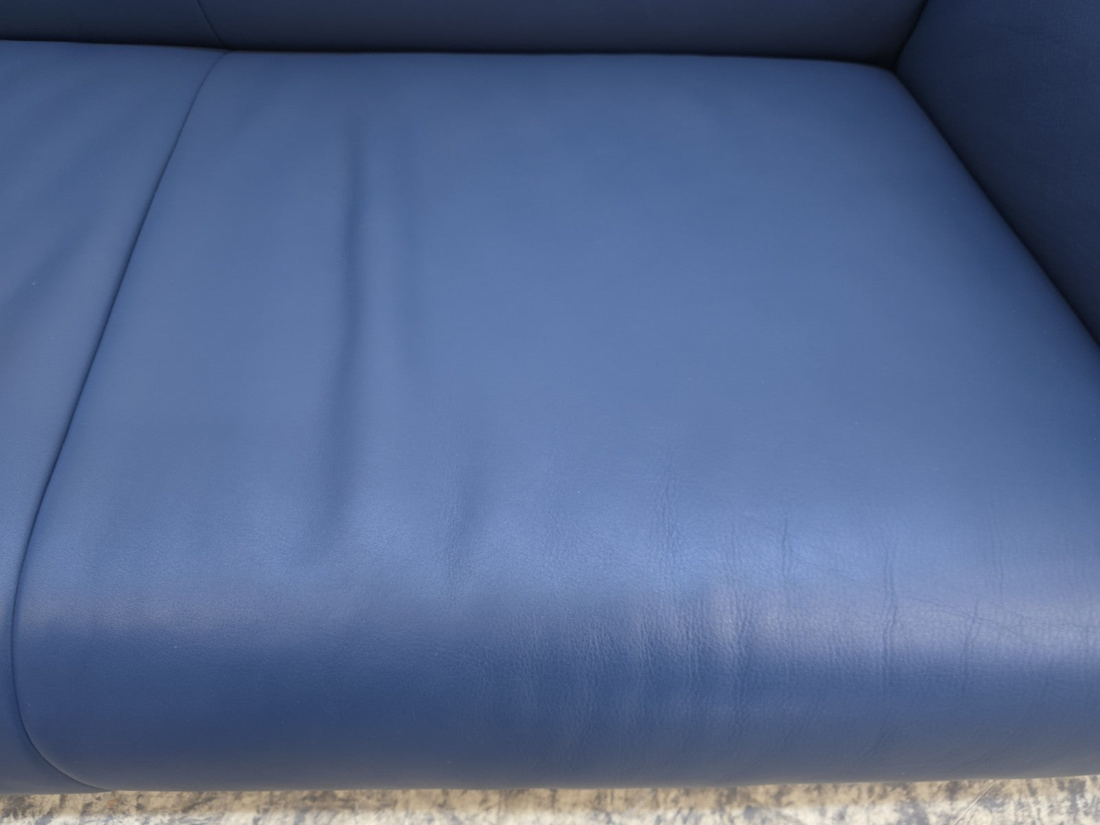 De Sede DS-91 Leder Sofa Blaugrau 2-Sitzer Vintage Designer Sofa-De Sede-JSFurniture