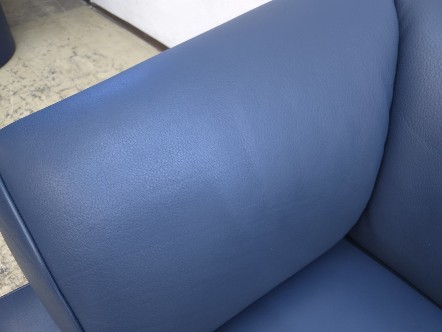 De Sede DS-91 Leder Sofa Blaugrau 2-Sitzer Vintage Designer Sofa-De Sede-JSFurniture