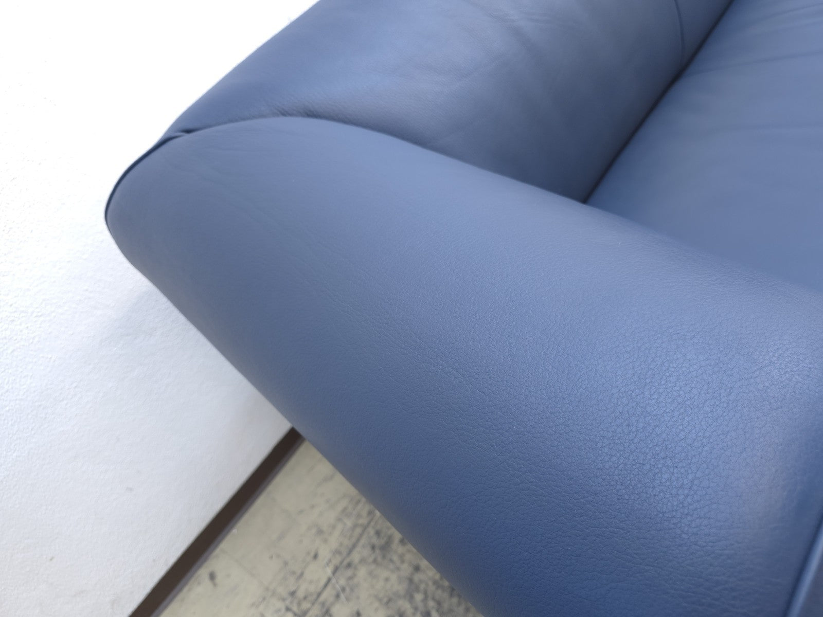 De Sede DS-91 Leder Sofa Blaugrau 2-Sitzer Vintage Designer Sofa-De Sede-JSFurniture