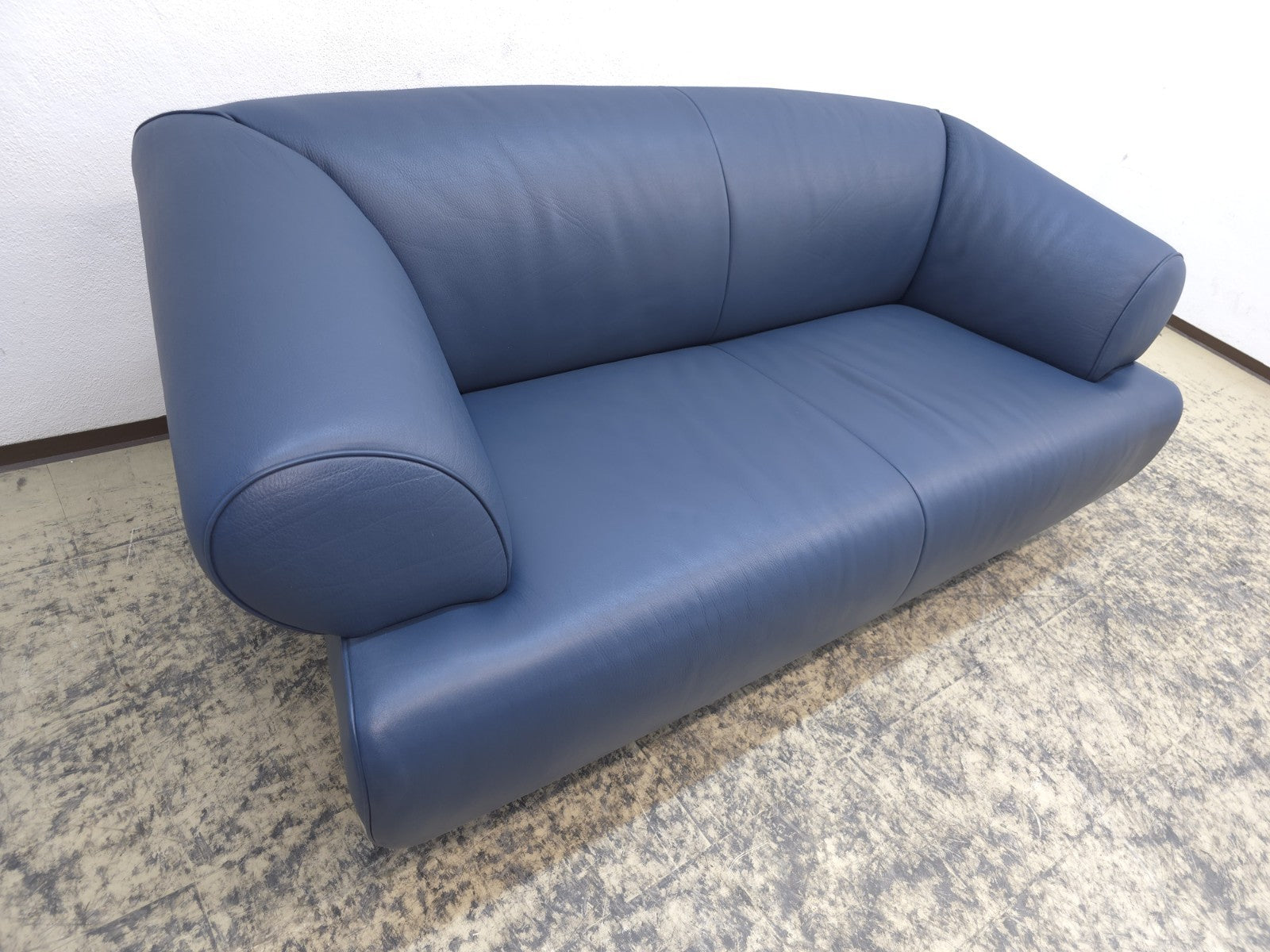 De Sede DS-91 Leder Sofa Blaugrau 2-Sitzer Vintage Designer Sofa-De Sede-JSFurniture