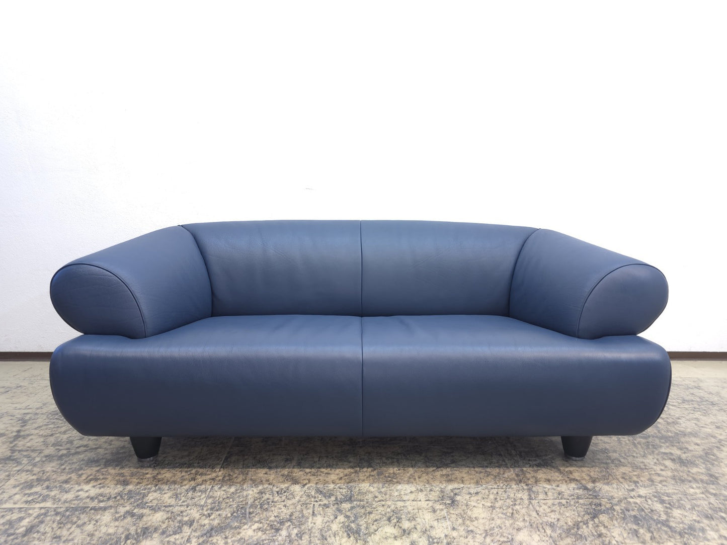 De Sede DS-91 Leder Sofa Blaugrau 2-Sitzer Vintage Designer Sofa-De Sede-JSFurniture
