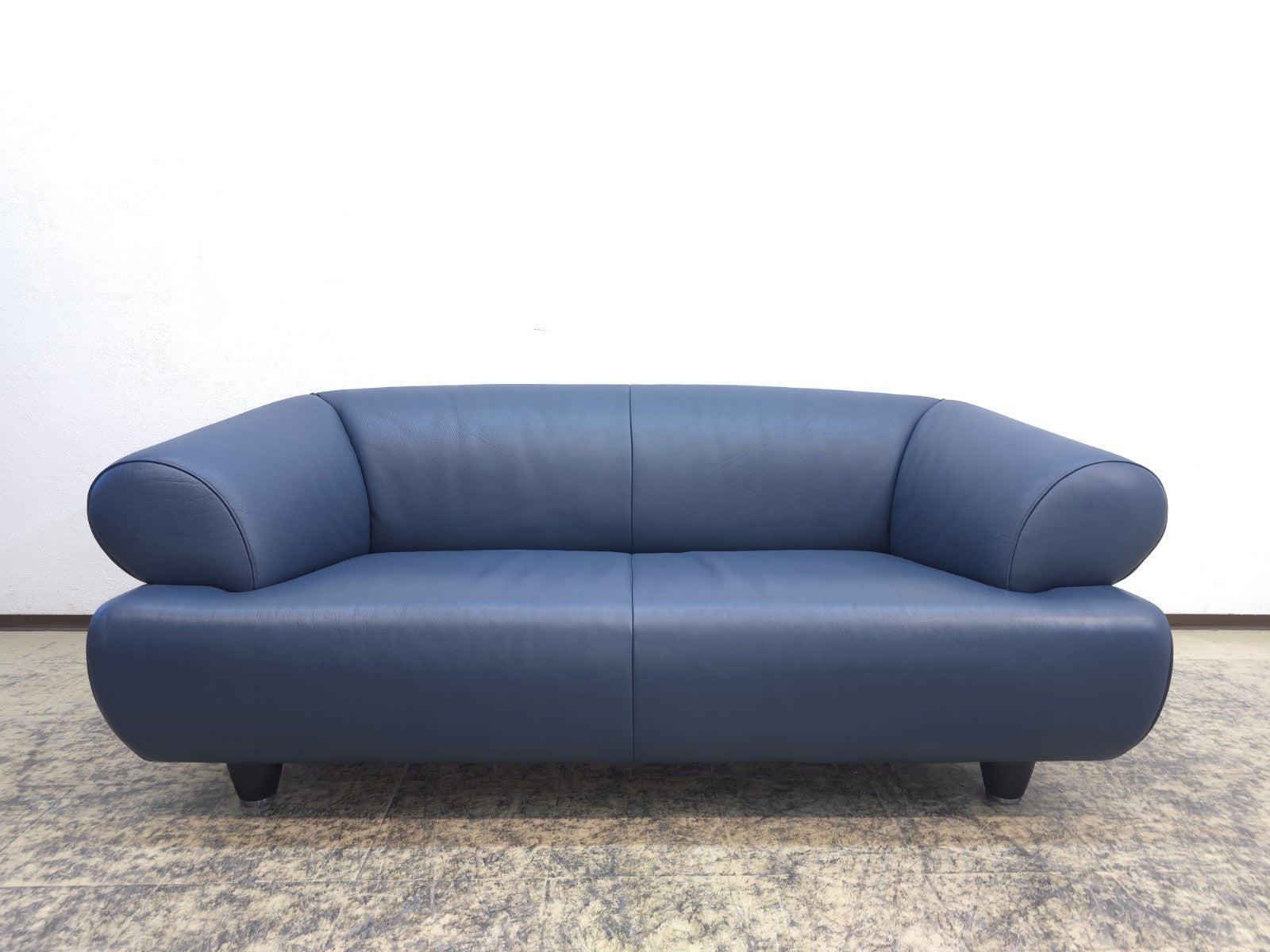 De Sede DS-91 Leder Sofa Blaugrau 2-Sitzer Vintage Designer Sofa-De Sede-JSFurniture