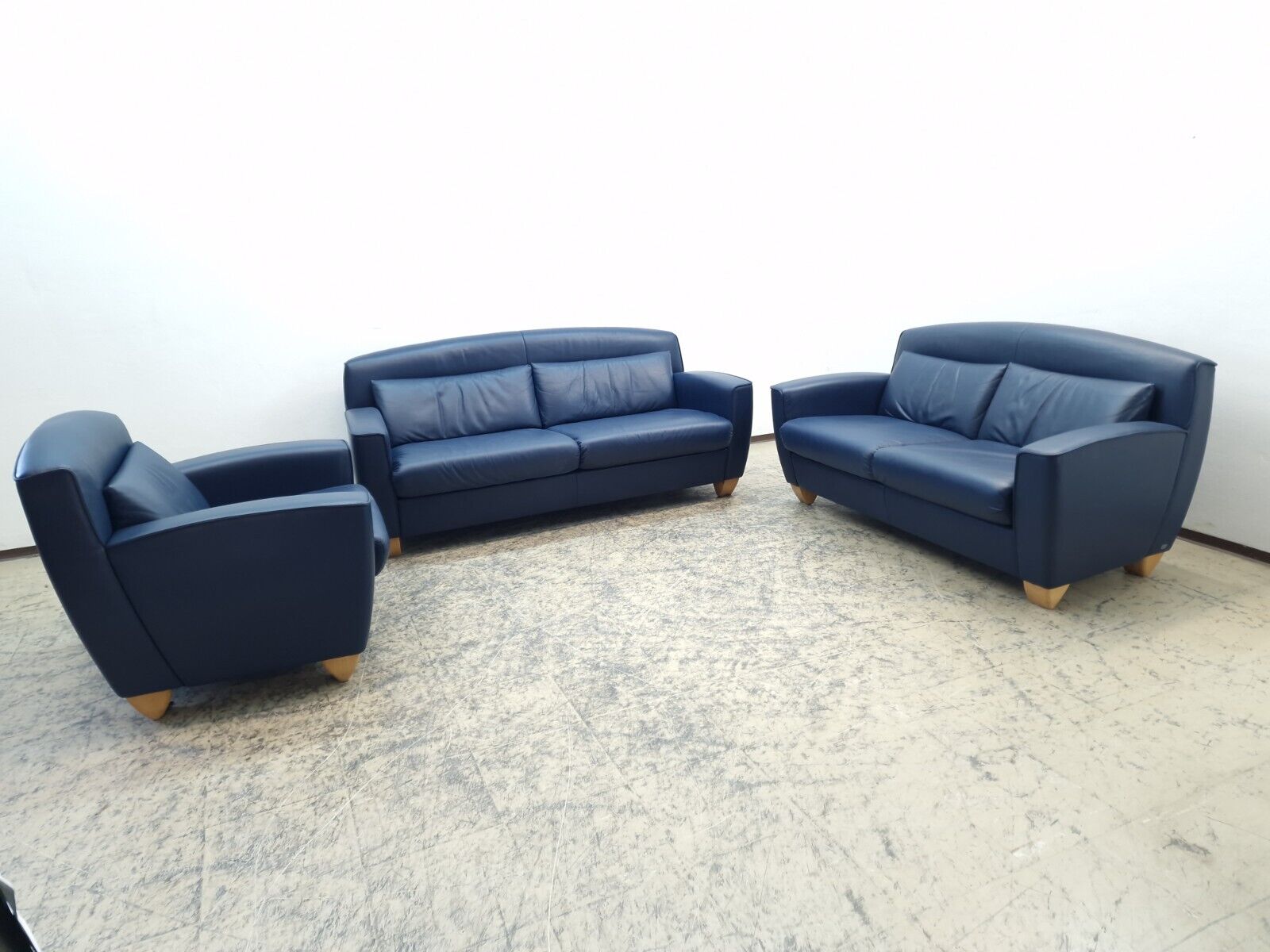 De Sede ds 120 Garnitur Blau 2 Sofas 1 Sessel Desede Sofa Chair #0522#0523#0524-De Sede-JSFurniture